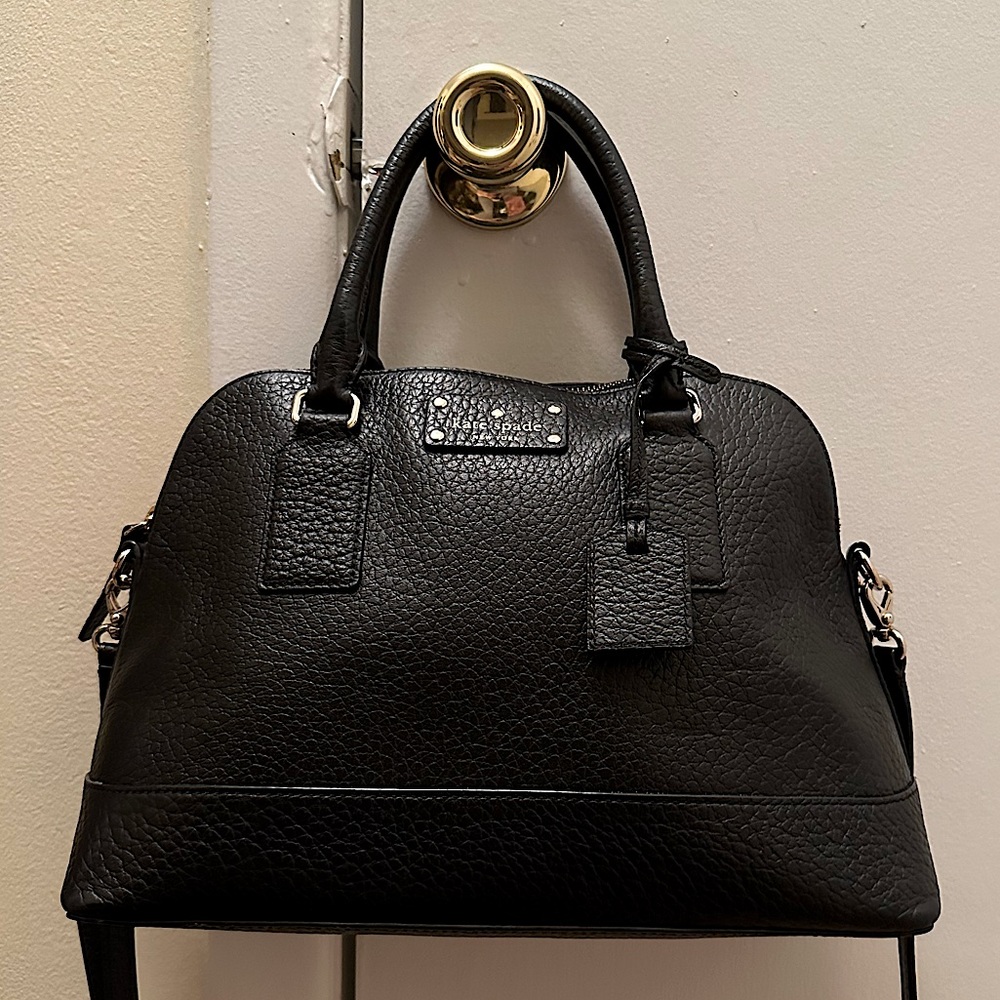 Kate Spade black pebbled leather satchel